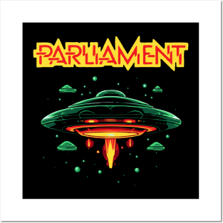 Parliament Funkadelic Retro Mothership UFO Rock Funk Throwback Posters and Art